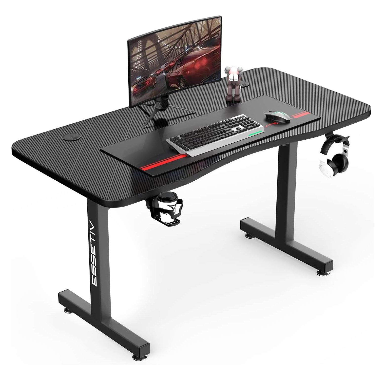 BULYAXIA Gaming Desk 40 inch,PC Gaming Table,TShaped Gaming Computer