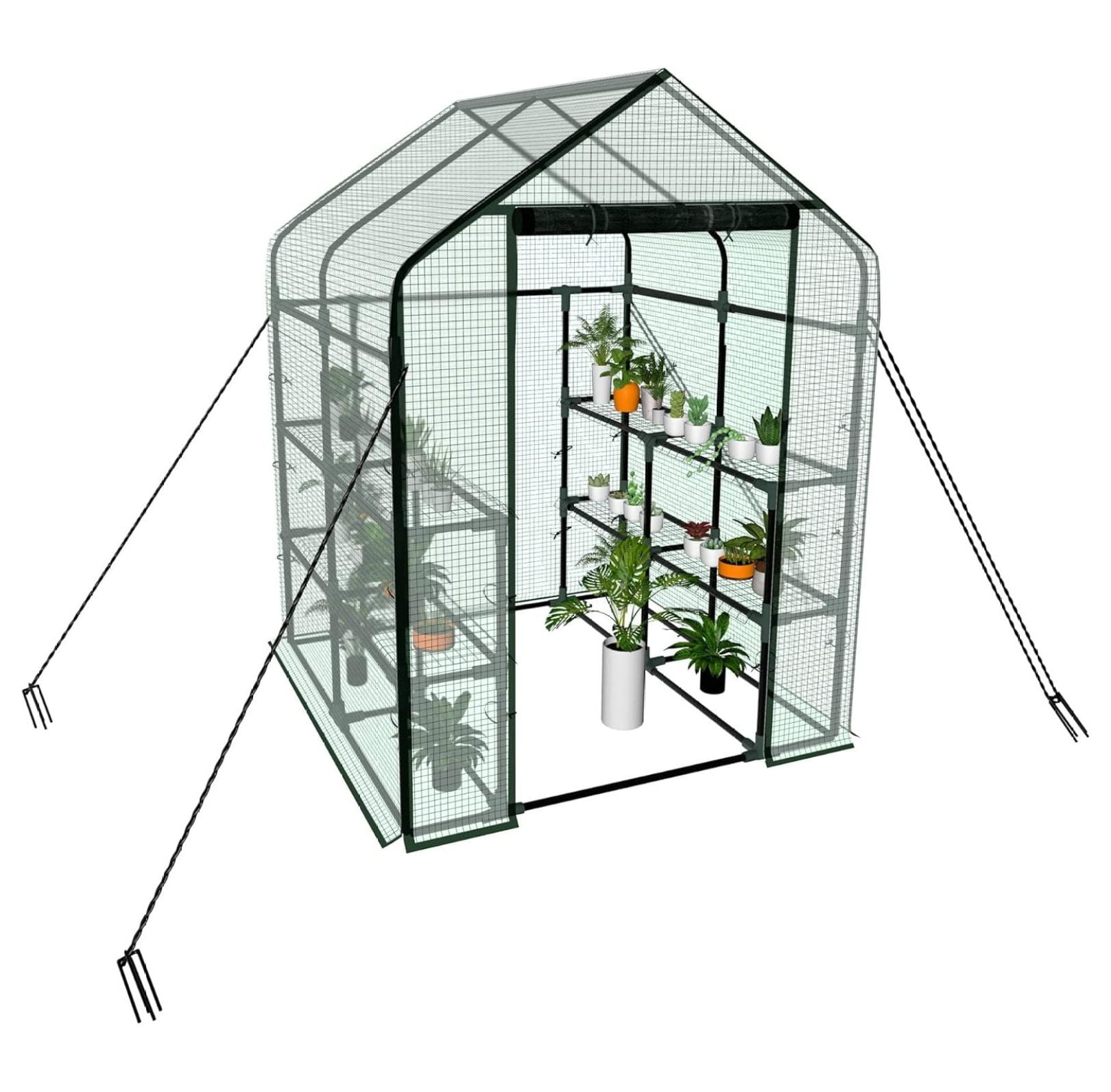 BULYAXIA Greenhouse for Outdoors Walk In Greenhouses with PVC Cover and