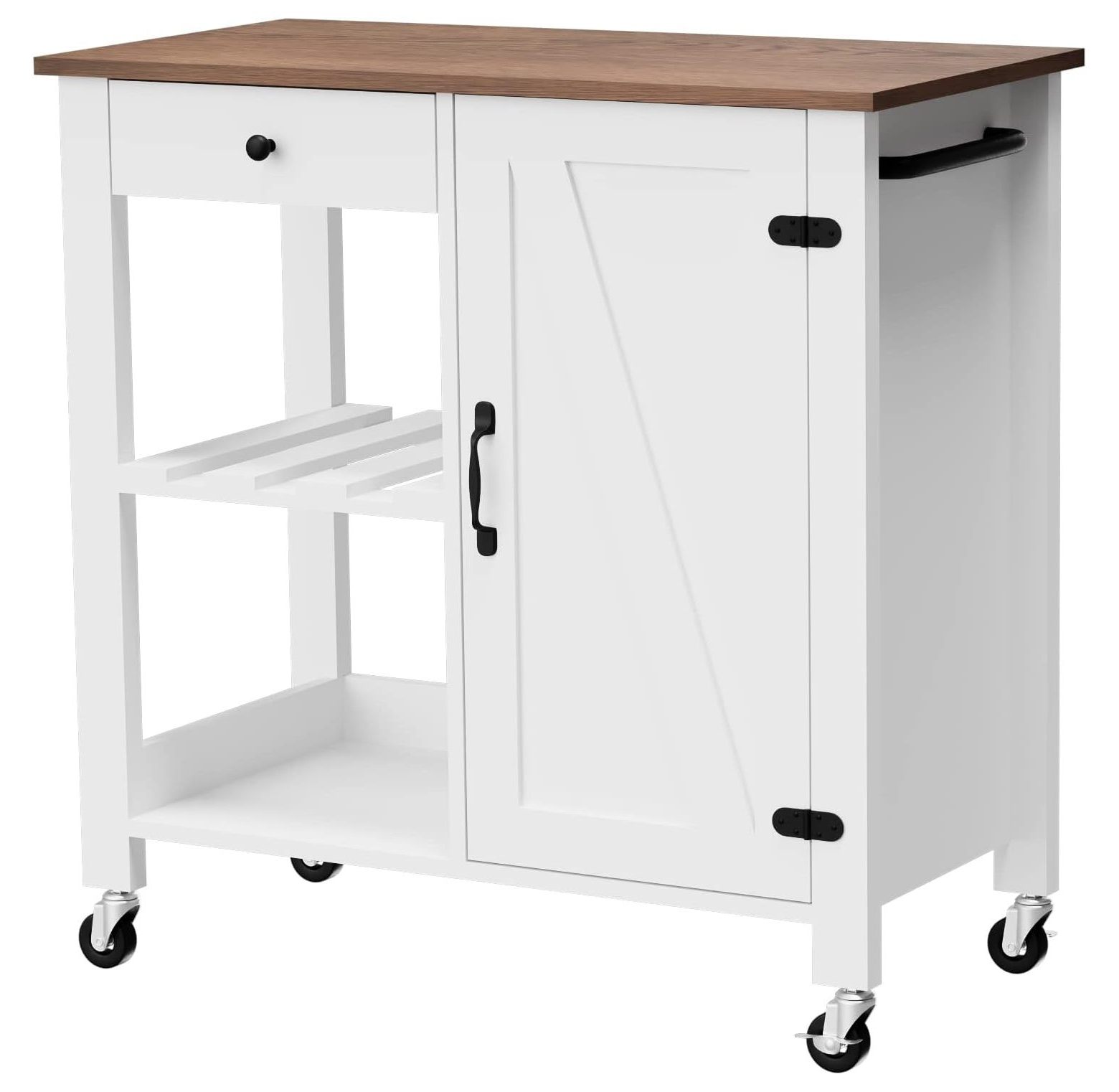 BULYAXIA Kitchen Island with Drawer, Rolling Kitchen Storage on