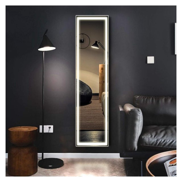 BULYAXIA LED Full Length Lighted Mirror, Body Mirror with Lights, Stand