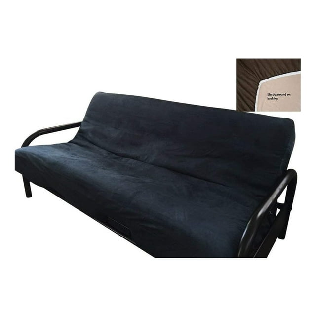 BULYAXIA Navy Blue Easy Fit Fitted Futon Cover Bonded MicroSuede