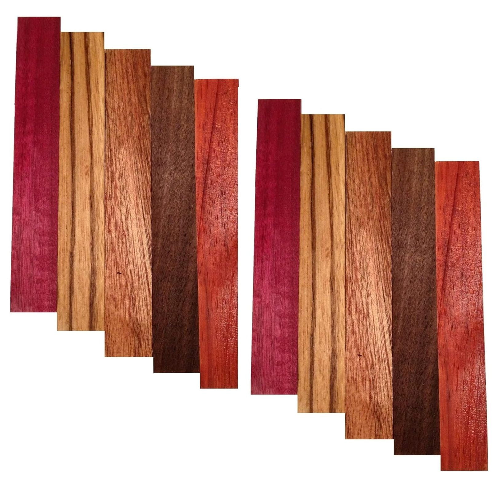 BULYAXIA Pen Blank Purple Heart, Zebrawood, Sapele, Walnut, Padauk