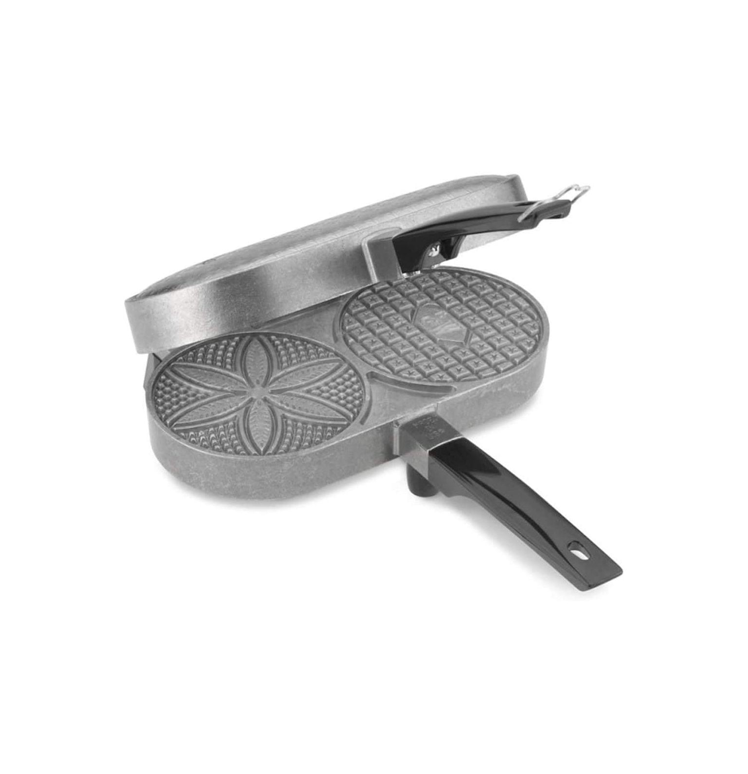 BULYAXIA Pizzelle Maker Classic Make 2 Delicious Pizzelles In Half