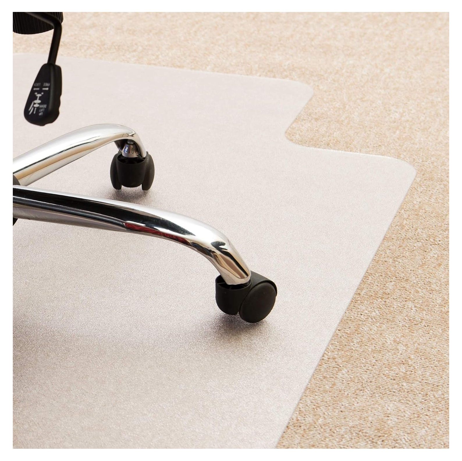 BULYAXIA Polycarbonate Chair Mat with 47" x 35" for Plush Pile Carpets