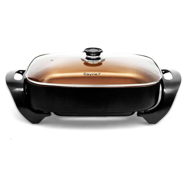 16 in. x 12 in. x 3.15 in. 8 Qt Copper Professional Non-Stick Copper Electric Skillet Jumbo 16 in. x 12 in. x 3.15 in. 8 Qt Copper Professional Non-Stick Copper Electric Skillet Jumbo