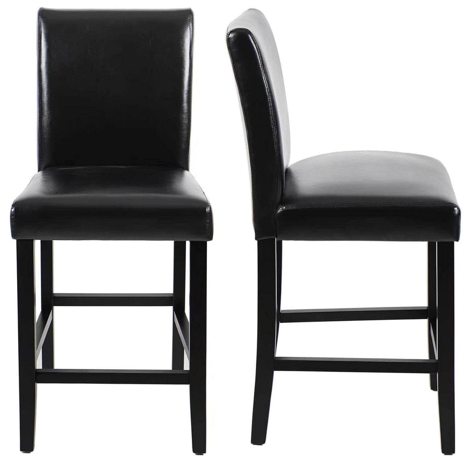 BULYAXIA Set of 2 Classic 24 Inches Counter Height Stools Upholstered