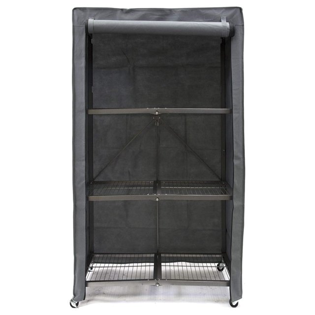 BULYAXIA Shelf Cover for Wire Shelves Large Storage Unit Covers 4Shelf Rack with Zipper