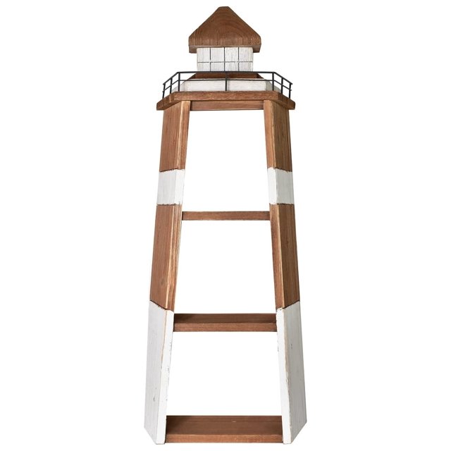 BULYAXIA Solid Wood Lighthouse Shelf Decorative Nautical Floating