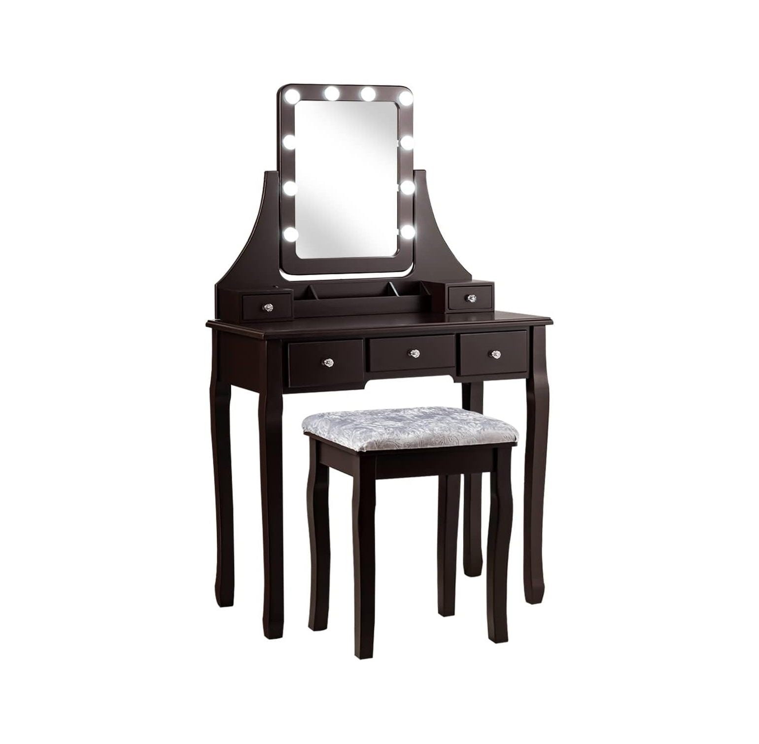 BULYAXIA Vanity Set with Lighted Mirror and Drawers, Modern Dressing