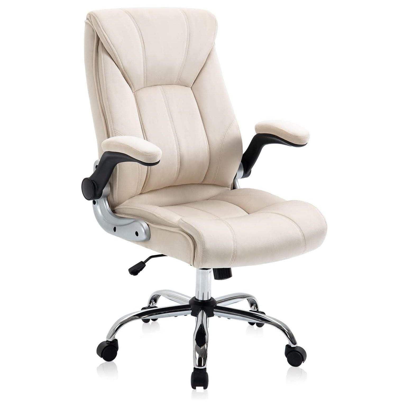 BULYAXIA Velvet Fabric Office Chair Ergonomic Executive Chair with