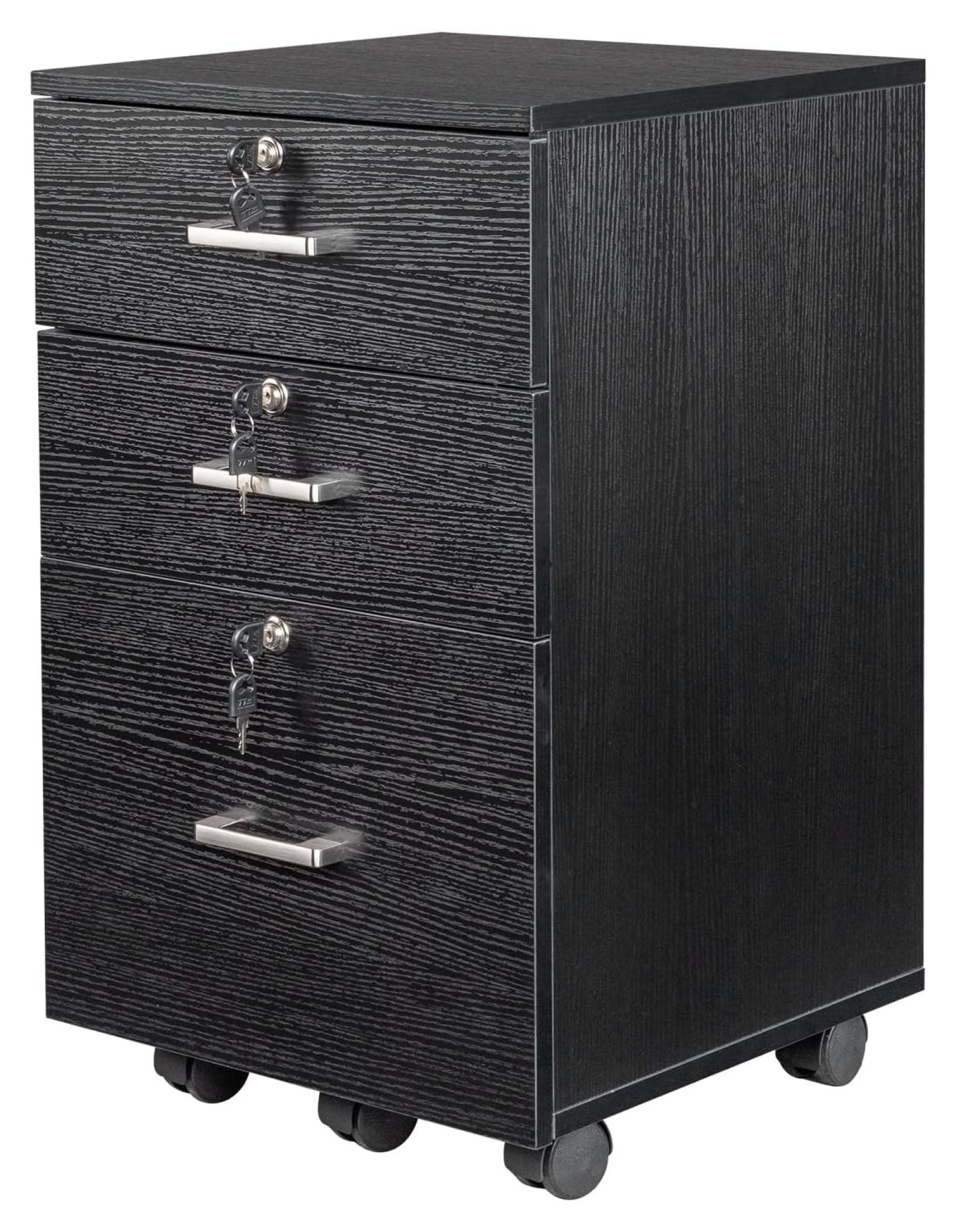 BULYAXIA Wooden File 3 Drawer Vertical File with 3