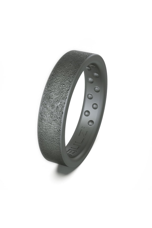 , Massaging Comfort Fit Silicone Ring with Airflow, Men’s and Women’s 5mm Thin Hammered Texture Design