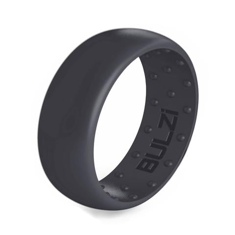 BULZi Wedding Bands, Massaging Comfort Fit Silicone Ring with Airflow, Mens Classic 8mm Dome Design