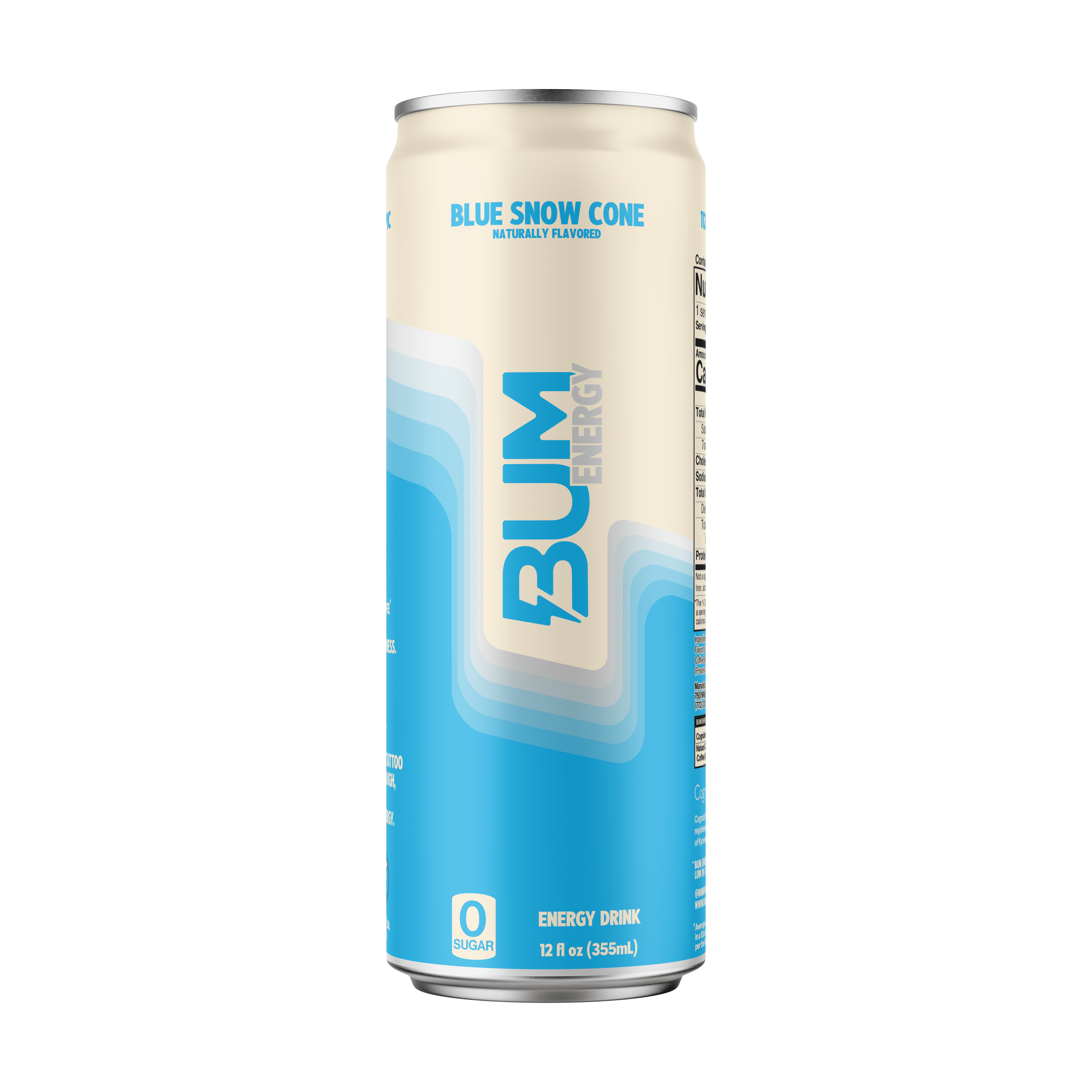 Raw Nutrition BUM Energy Drink, 112 mg Natural Caffeine, Blue Snow Cone, 12 fl oz
