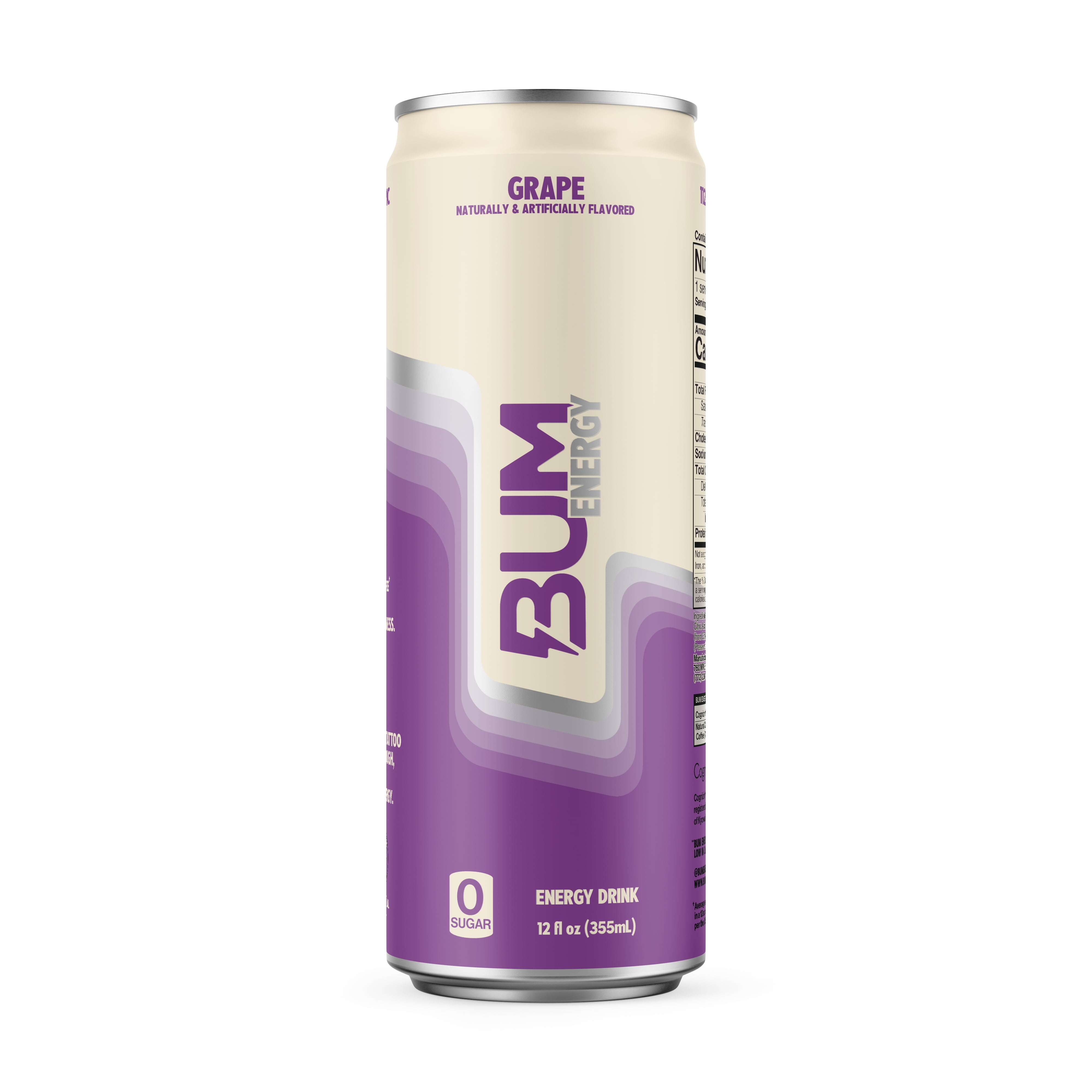 Raw Nutrition BUM Energy Drink, 112 mg Natural Caffeine, Grape, 12 fl oz