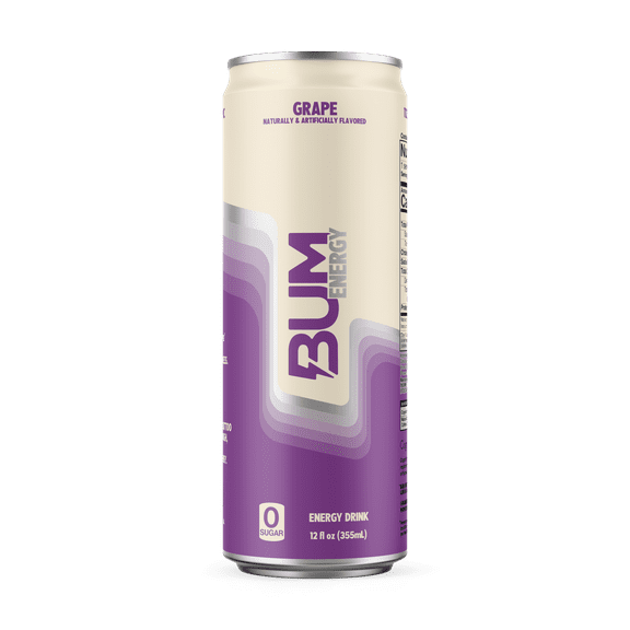 BUM Energy Grape Energy Drink, 112 mg Natural Caffeine, 12 fl oz Can