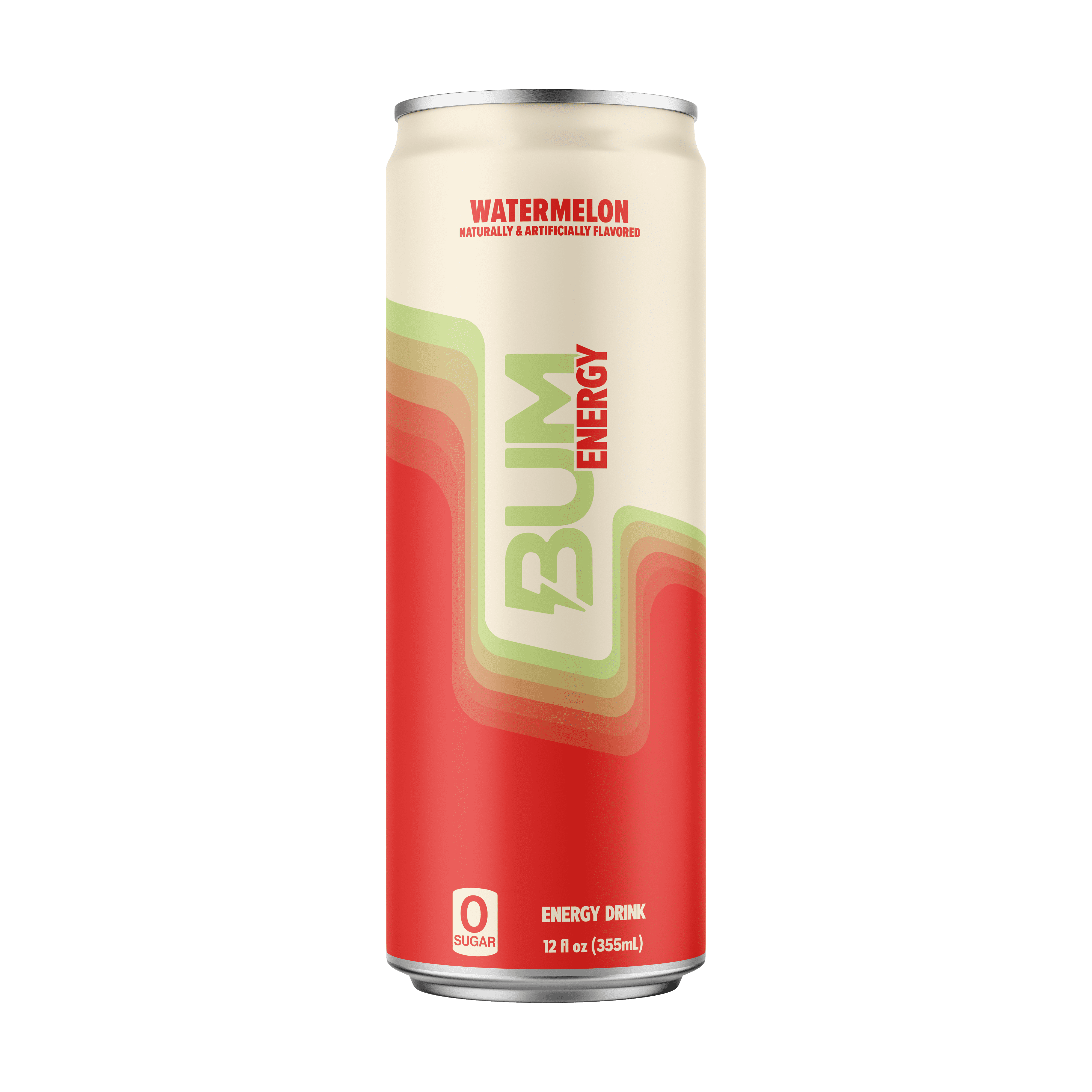Bum Energy Watermelon Energy Drink, 112 mg Natural Caffeine, 12 fl oz Can