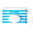 thumbnail image 1 of BUMCO Airtight Wipes Dispenser, Keeps Wet, Reusable Refillable Pouch, Diaper Bag Organizer for Travel, Carrying Clutch, Unique Baby Gift for Girl Boy [Blue], 1 of 5