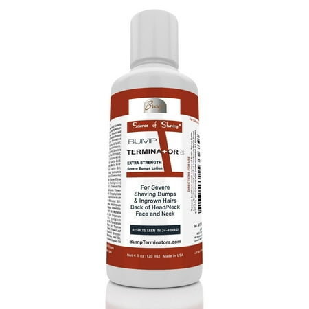 BUMP Terminator EXTRA STRENGTH , Shaving Bumps Eliminator| Ingrown Hair Treatment for Pubic Area; Glycolic Acid, Salicylic Acid, Tea Tree Oil| Bump Treatment for Bikini Bumps, 4oz (Pack of 1)