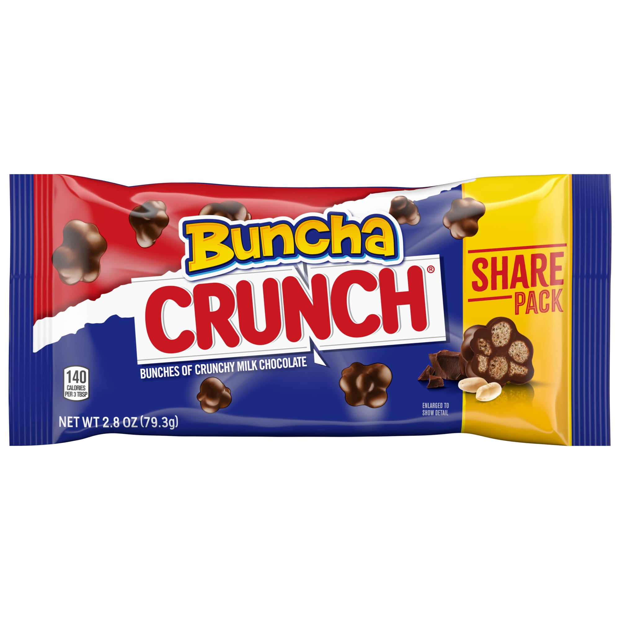 Buncha CRUNCH, Milk Chocolate and Crisped Rice, Movie Theater Candy, 2.8 oz