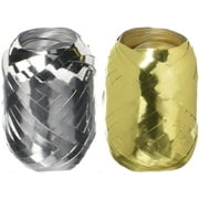 Berwick Splendorette Mini-Keg Curling Ribbon, Glitter Silver and Glitter Gold, 2-Pack, 3/16in x 66ft