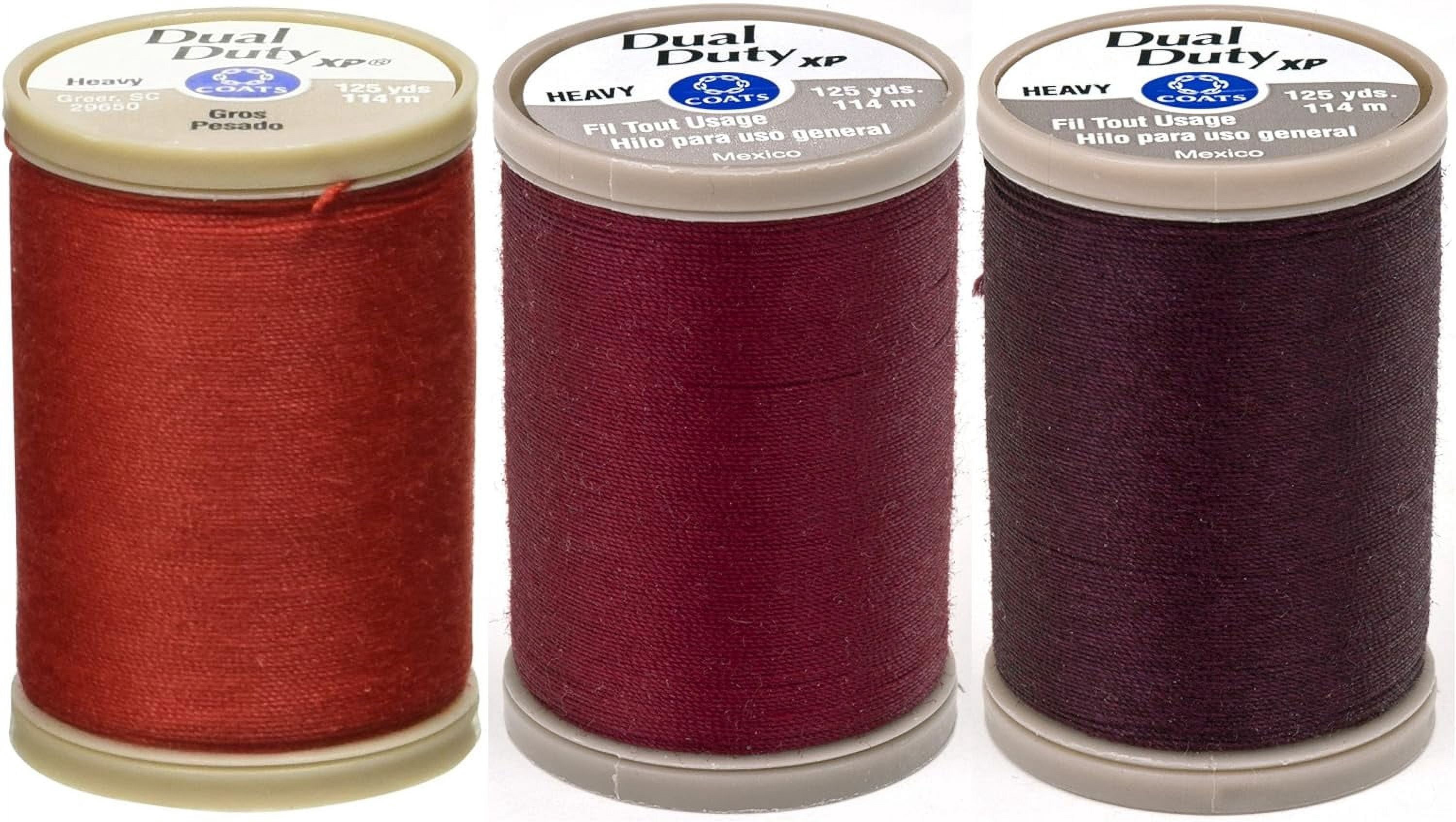 [BUNDLE - 3-COLOR] - Coats & Clark Dual Duty XP Heavy Thread 1 Red ...