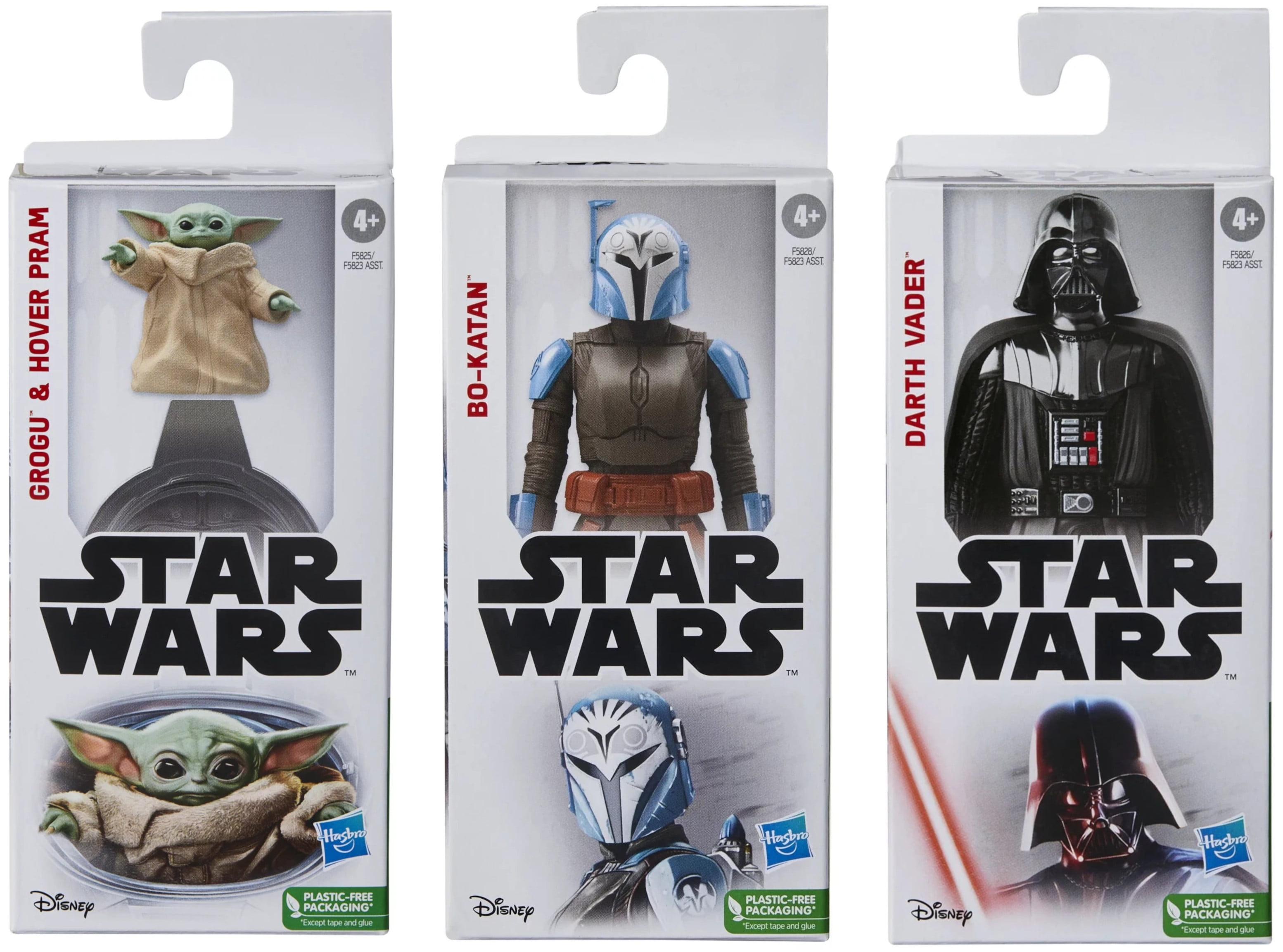 [BUNDLE 3-PACK] - Star Wars 6-inch Action Figures - Grogu, Bo Katan, and Darth Vader