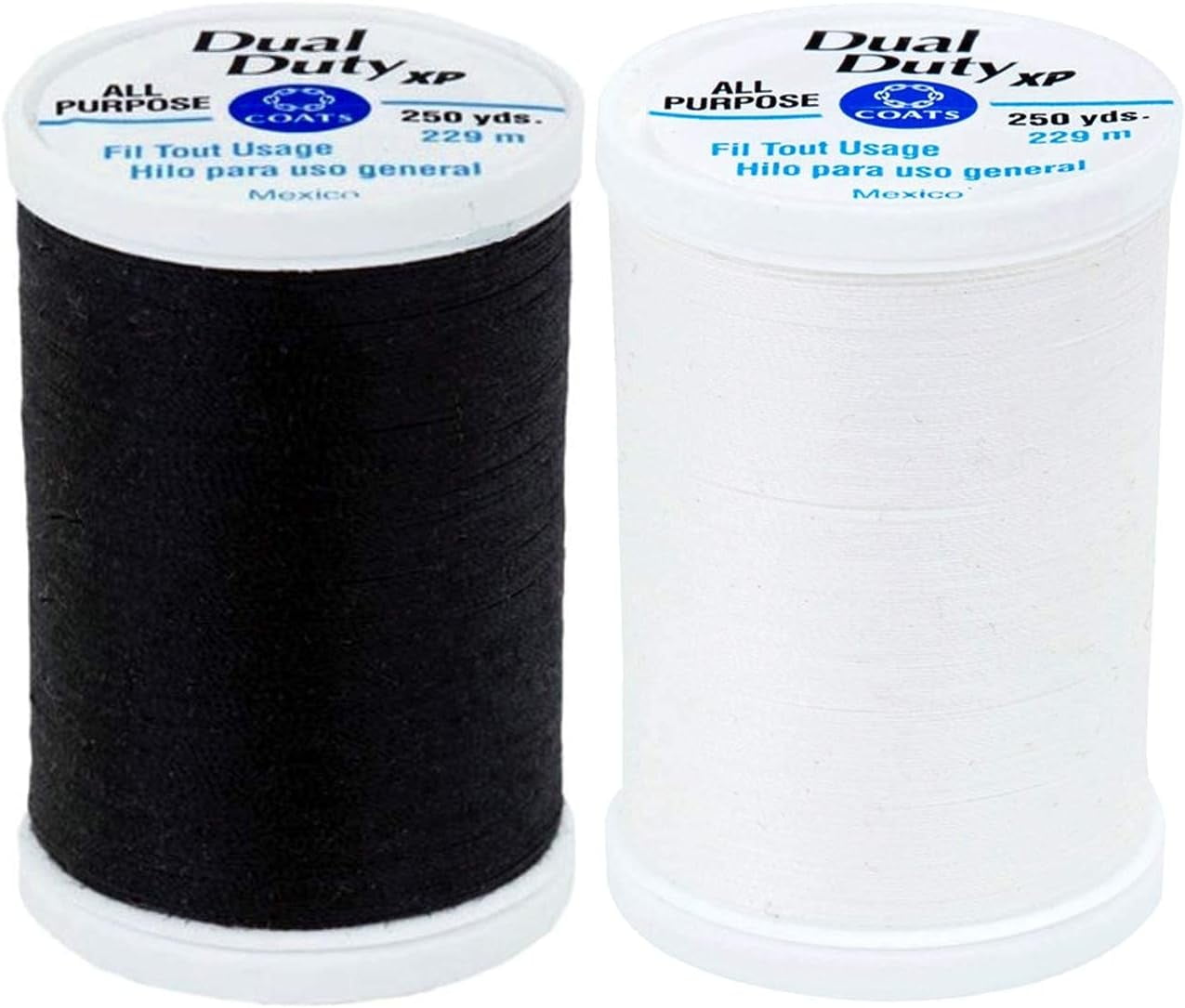 [BUNDLE - B/W] - Coats & Clark Dual Duty XP General Purpose Thread 1 ...