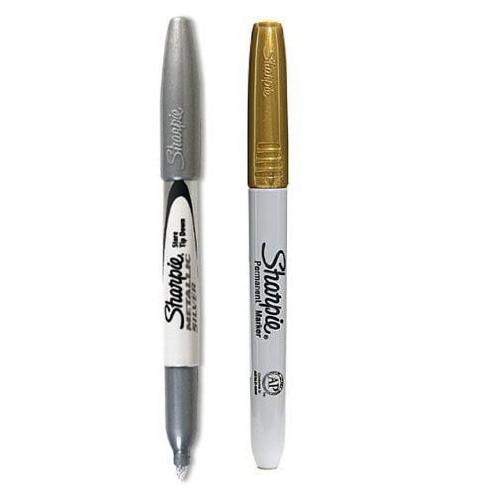 Sharpie Metallic Gold and Metallic Silver Fine Point Permanent Marker  (2-Pack) 1829202 - The Home Depot