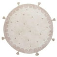 thumbnail image 1 of BUNGALOWANDBEYOND Cotton Soft Rug | Round Shaped Rug For Kids Room | Non-Slip Playroom Area Carpet | Machine Washable Nursery Decor | Cozy Bedroom Floor Mat | 5.3 ft Diameter, 1 of 10