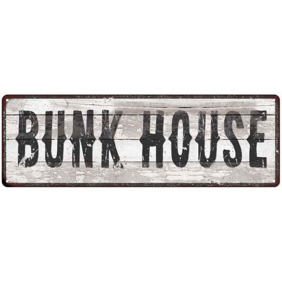 BUNK HOUSE Ship Lap Look Country Chic 6x18 Metal Sign Wall Decor 206180044091