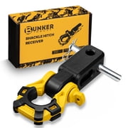 BUNKER INDUST 3/4" D Ring Shackle Hitch Receiver with Trailer Hitch - Fits 2" Receivers, Offroad Recovery Towing Accessories for Trucks, Jeep, Pickup, Yellow