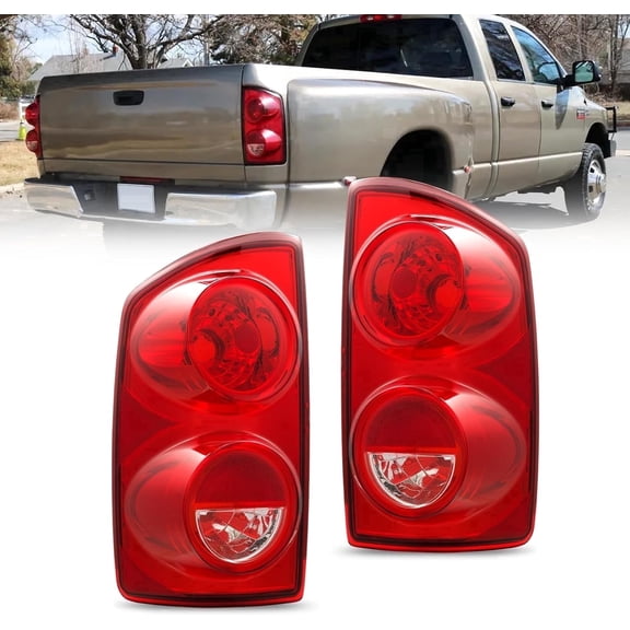 BUNKER INDUST Tail Light Assembly Compatible With 2007-2008 Dodge Ram 1500/2007-2009 Ram 2500 3500 Rear Brake Tail Lamp, Driver & Passenger Side (Bulbs Not Included)