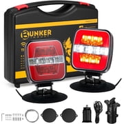 BUNKER INDUST Wireless Trailer Lights Kit, Adjustable Magnetic Towing Lights with Brake Stop Turn Reverse Light for Trucks, Boat, RV, Vehicle, Caravan