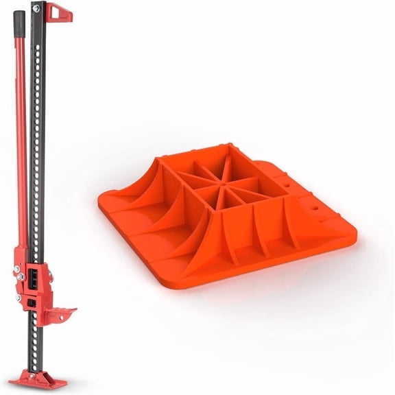 BUNKER INDUST 48" Farm Jack with Jack Base Mate & High Lift Tire Stand Plate - Offroad Recovery Kit for Sand Mud Snow, Compatible with Car Truck Jeep ATV SUV UTV