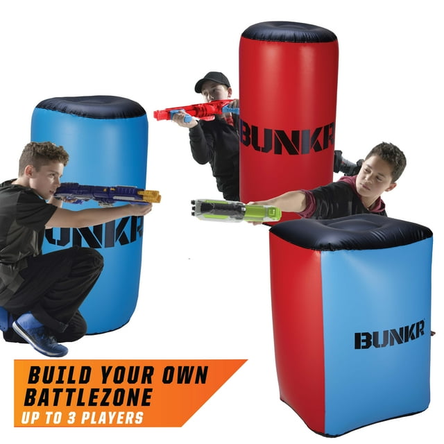 BUNKR Build Your Own Battlezone Inflatable Red Vs. Blue 3 Piece Pack