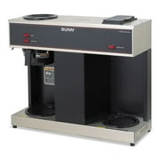 BUNN Pour-O-Matic Three-Burner Pour-Over Coffee Brewer, Stainless Steel, Black