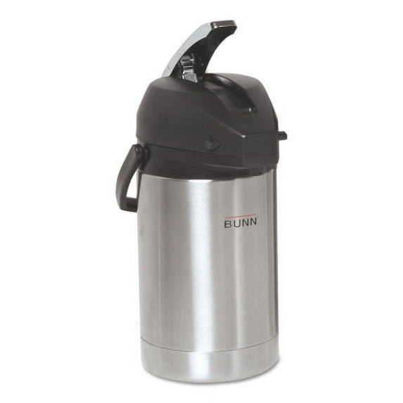 BUNN 2.5 Liter Lever Action Airpot, Stainless Steel/Black