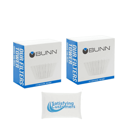 Bunn Coffee Filters 8-12 Cup Paper Coffee Filter Basket for Bunn Coffee Maker Flat-bottom Coffee Filters, 100 Count - 2 Packs