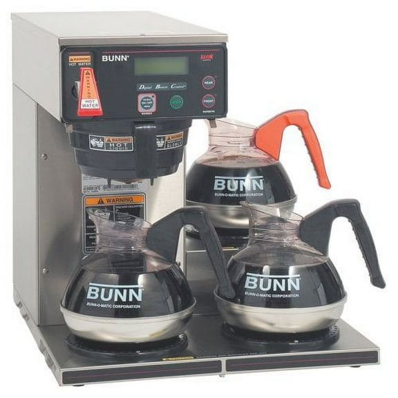 BUNN Axiom-DV-3 3L, 12-Cup Dual Voltage Automatic Commercial Coffee Brewer , 3 Warmers, 38700.0009