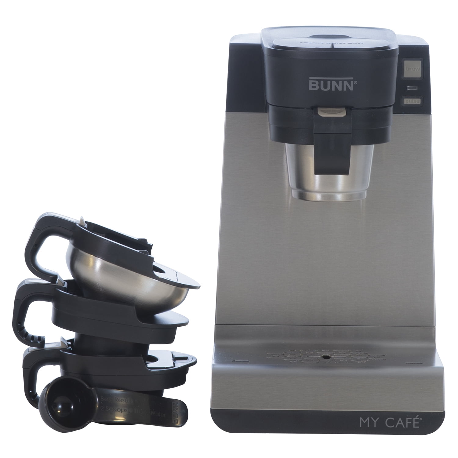 BUNN MY CAFE MCU SINGLE CUP COFFEE MAKER WITH ALL 4 DRAWERS