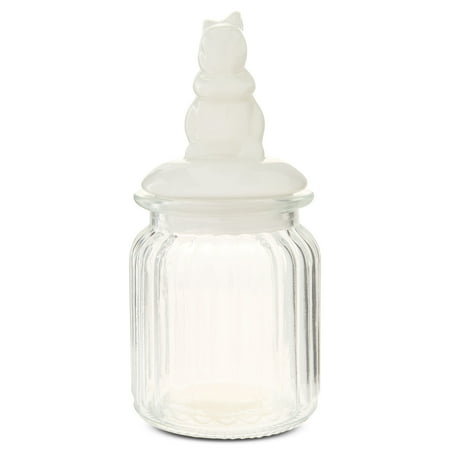 Glass Jar Decoration with Ceramic Bunny Lid, White, 6.5", Easter by Way To Celebrate