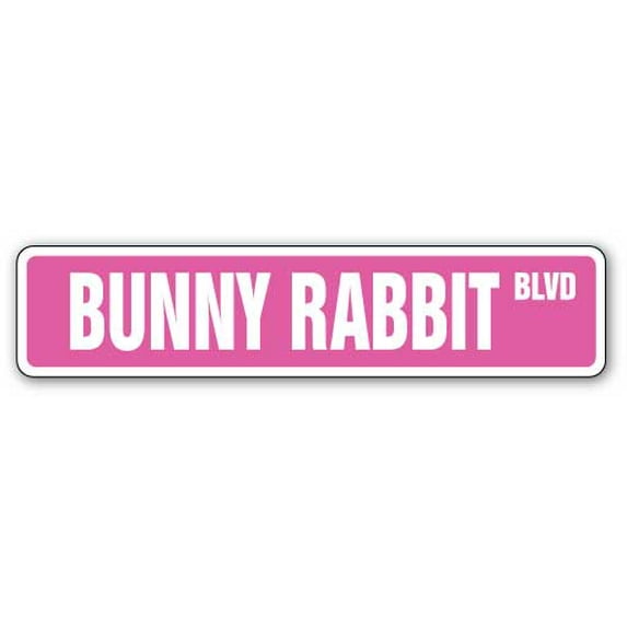 BUNNY RABBIT Aluminum Street Sign easter white lover cage hare | Indoor/Outdoor | 24" Wide