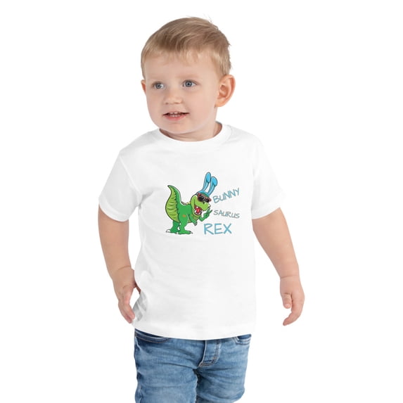 BUNNY SAURUS REX TODDLER EASTER T SHIRT (White, 2T)