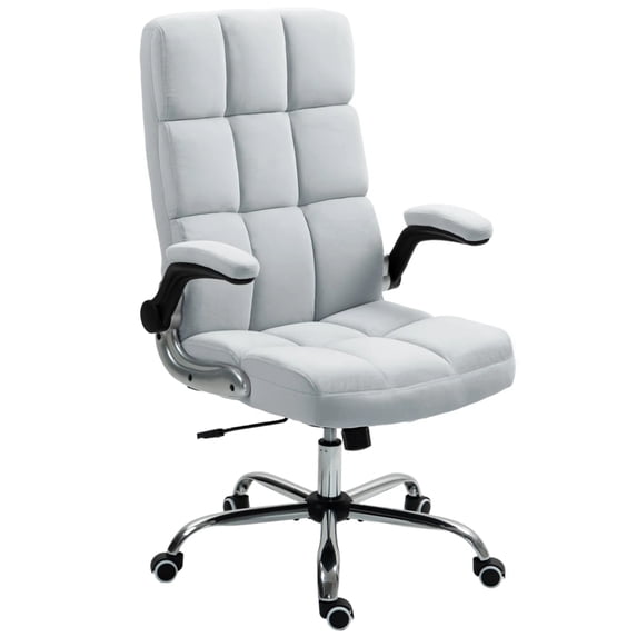 BUPPLEE Executive Office Chair Velvet Ergonomic Style, Swivel Flip-Up Arms