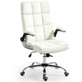 thumbnail image 1 of BUPPLEE Executive Office Chair Velvet Ergonomic Style, Swivel Flip-Up Arms, 1 of 9