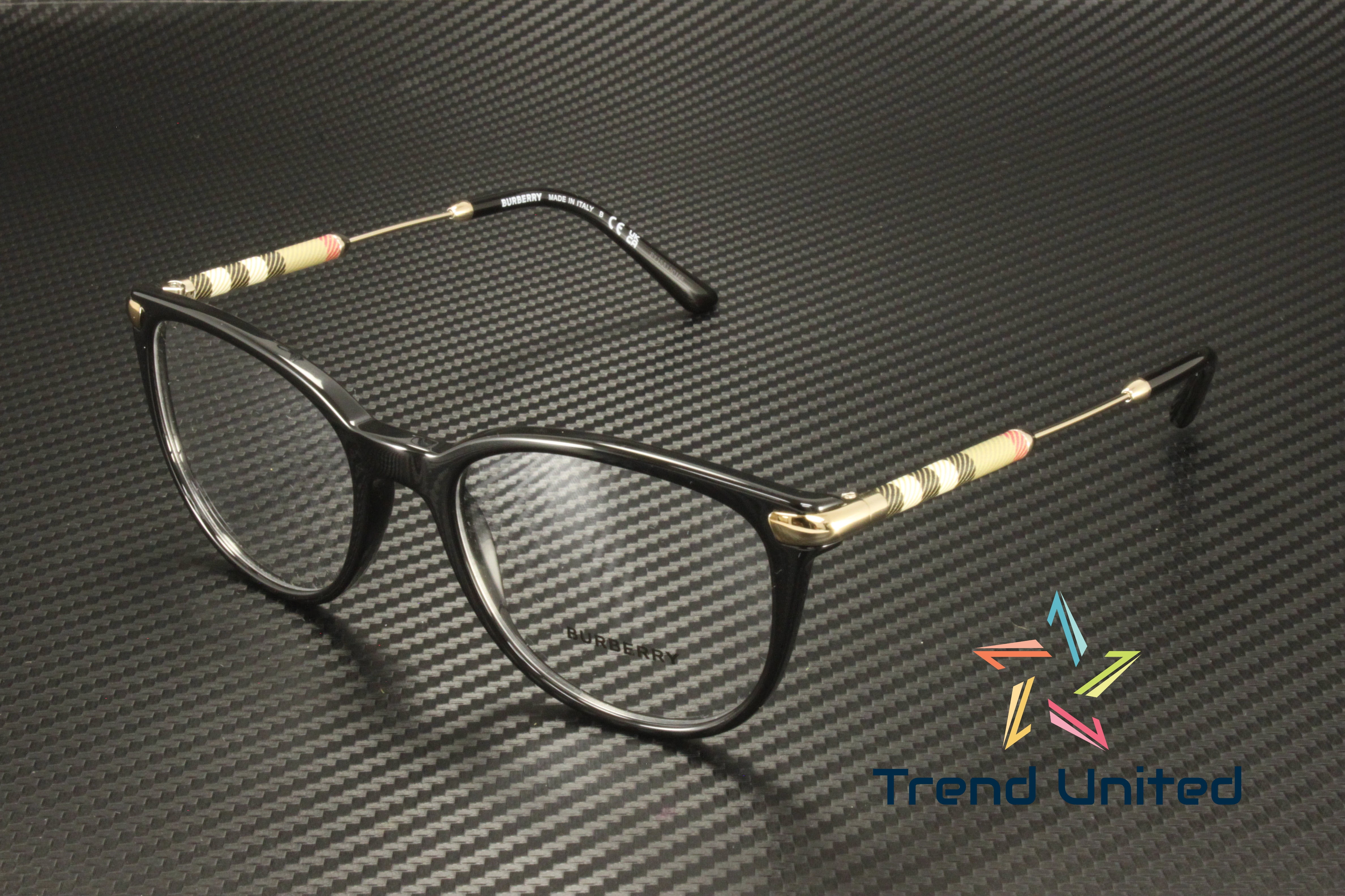 Burberry, Womens Square Eyeglasses, 51mm, Black Plastic - Walmart.com