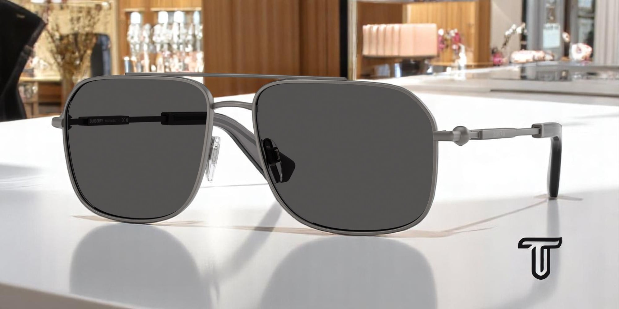 BURBERRY BE3159 131687 Grey Dark Grey 59 mm Men's Sunglasses