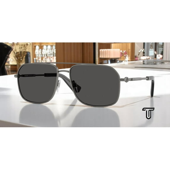 BURBERRY BE3159 131687 Grey Dark Grey 59 mm Men's Sunglasses