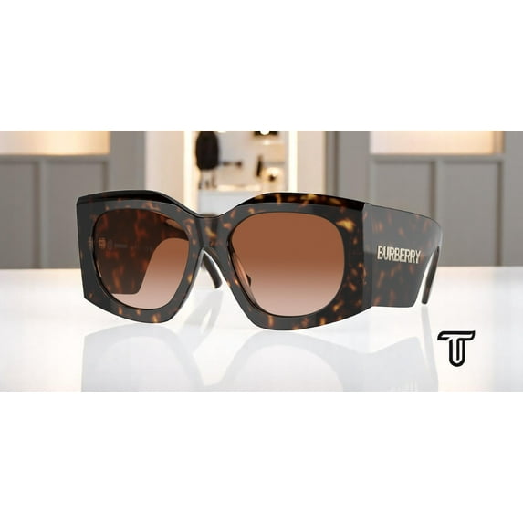 Burberry BE 4388U Acetate Womens Irregular Sunglasses Havana 55mm Adult